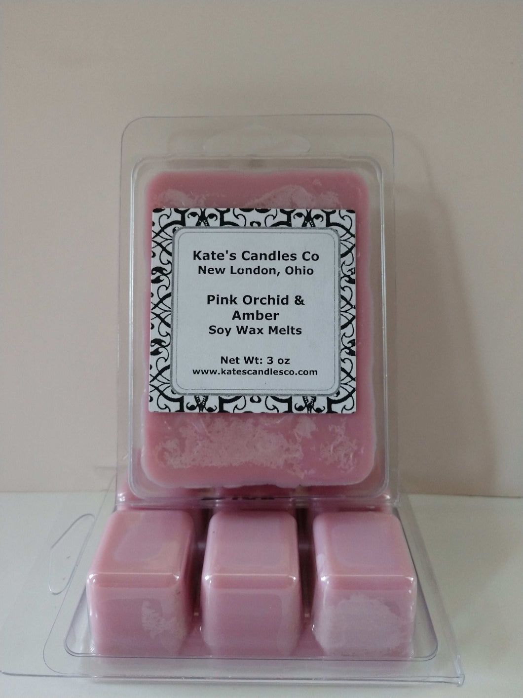 Pink Orchid and Amber Soy Wax Melts - Kate's Candles Co. Soy Candles