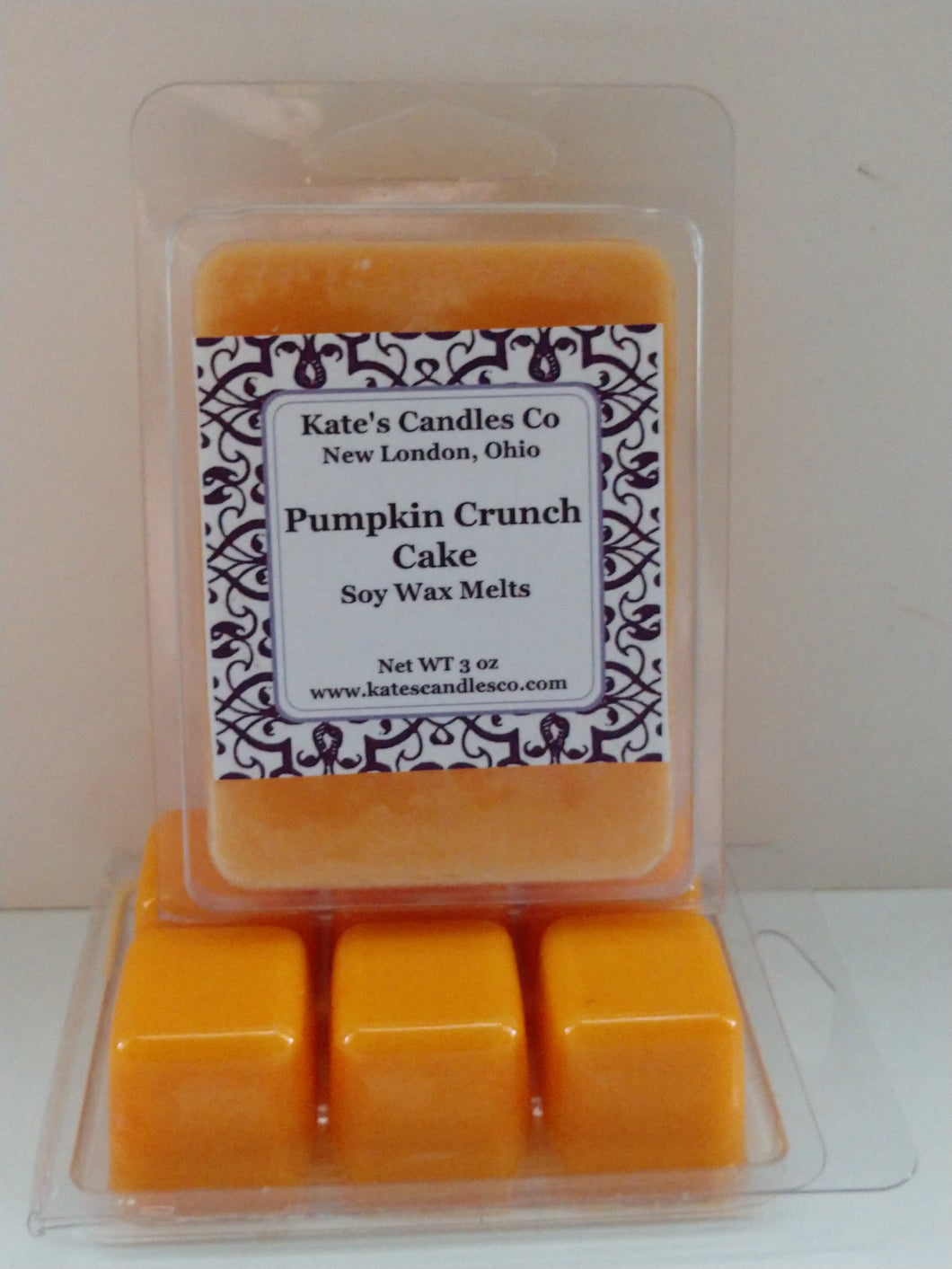 Pumpkin Crunch Cake Soy Wax Melts - Kate's Candles Co. Soy Candles