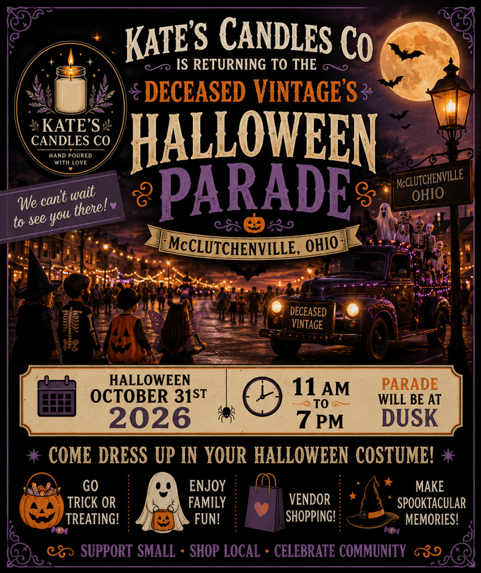 Kate's Candles Co Returns to the 2026 Deceased Vintage Halloween Parade in McCutchenville, Ohio