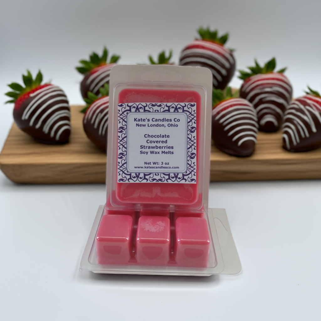 Chocolate Covered Strawberries Soy Wax Melts - Kate's Candles Co.