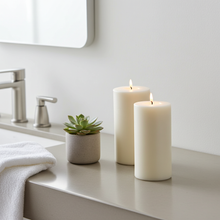 Baby Powder Soy Pillar Candle | Clean-Burning Powder Scent