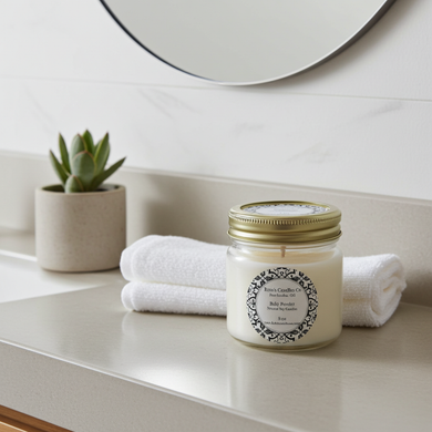 Baby Powder Soy Candle | Clean Powdery Scent Best Seller - Kate's Candles Co.