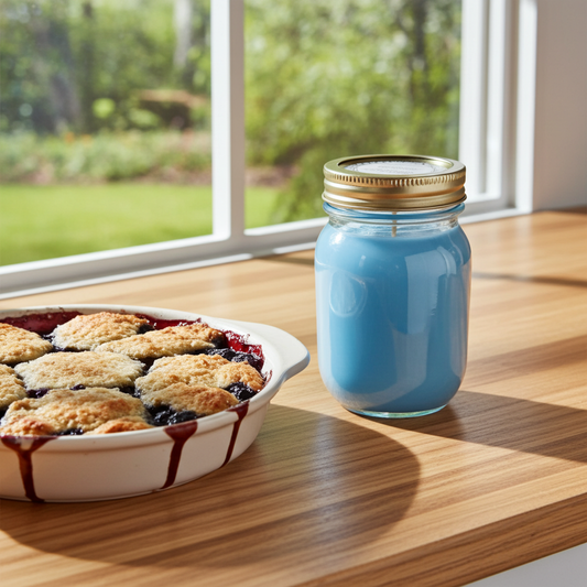 Blueberry Cobbler Soy Candle – Strong Bakery Scent, Sweet Blueberry Dessert Candle, Hand Poured Soy Wax Candle | Kate’s Candles Co - Kate's Candles Co.