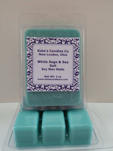 White Sage & Sea Salt Soy Wax Melts - Kate's Candles Co. Soy Candles