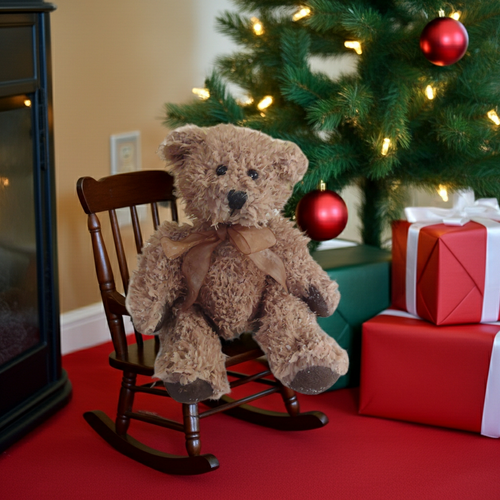 Christmas Tree Wax Dipped Bear-Evergreen Scented Wax Bear - Flameless Holiday Home Décor - Pine & Spruce Aroma Gift - Handmade Christmas Gift