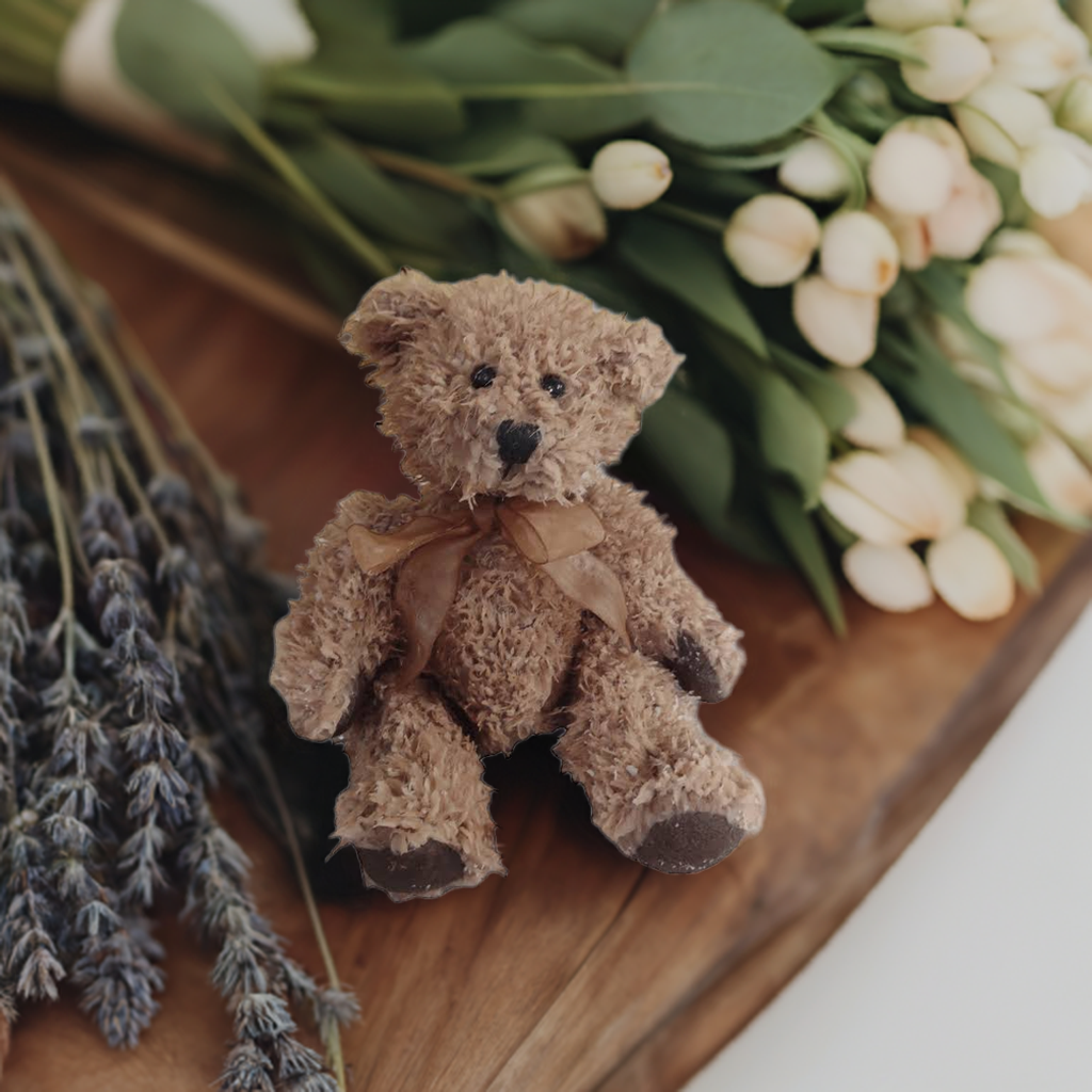 Lilac Wax Dipped Bear - Kate's Candles Co.