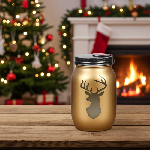 Deer Head Luminary Mason Jar – Rustic Lodge Décor for Hunters & Nature Lovers - Kate's Candles Co.