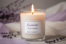 Lavender Scented Soy Candle - Natural Soy Wax, 8oz & 16oz, Relaxation & Aromatherapy - Kate's Candles Co.