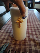 First Communion Personalized Soy Pillar Candle | Gold Keepsake Candle - Kate's Candles Co.