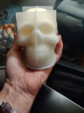 Skull Soy Pillar Candle – Handmade Halloween & Gothic Décor Candle