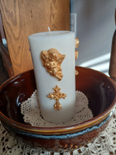 First Communion Personalized Soy Pillar Candle | Gold Keepsake Candle - Kate's Candles Co.