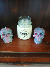 Skull Soy Pillar Candle – Handmade Halloween & Gothic Décor Candle