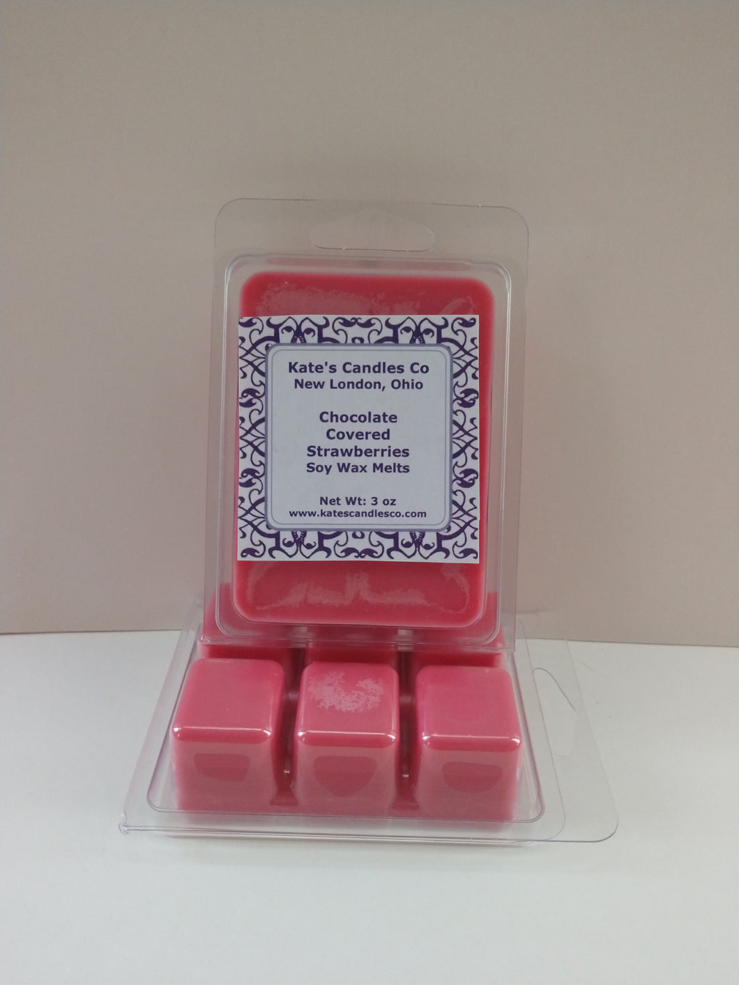 Chocolate Covered Strawberries Soy Wax Melts - Kate's Candles Co. Soy Candles
