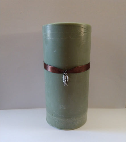 Sage Green Unscented Pillar Candle - Kate's Candles Co. Soy Candles