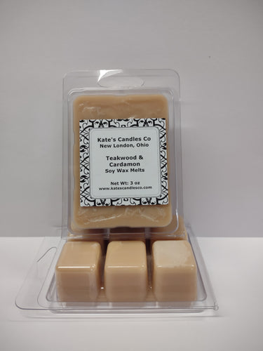 Teakwood Cardamom Soy Wax Melts - Kate's Candles Co.
