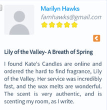 Lily Of The Valley Scented Candles - Kate's Candles Co. Soy Candles